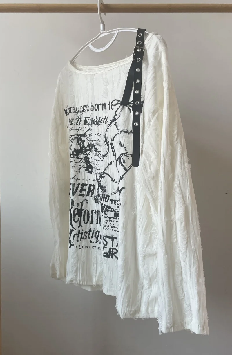 Grunge Gothic Off Shoulder T-Shirts - 2