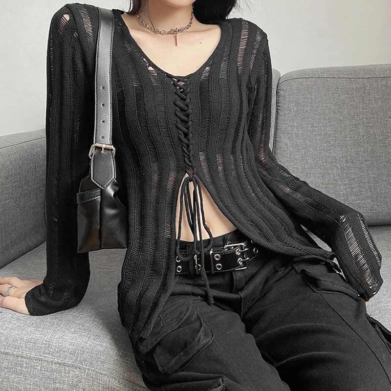 Grunge Gothic Knited transparent T-shirt - 10