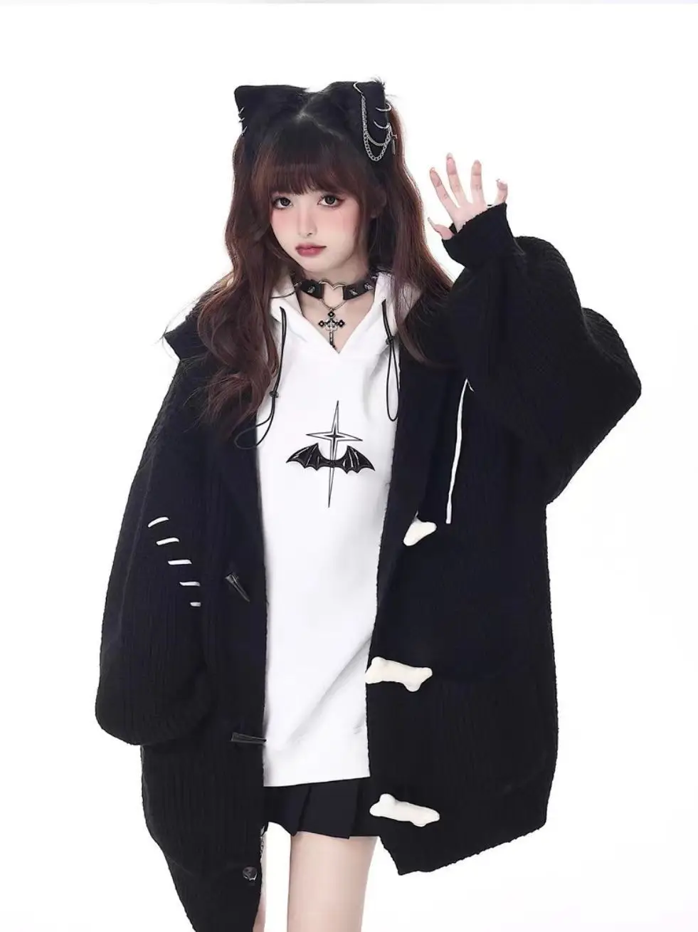 Harajuku Oversized Hooded Cardigan - 10