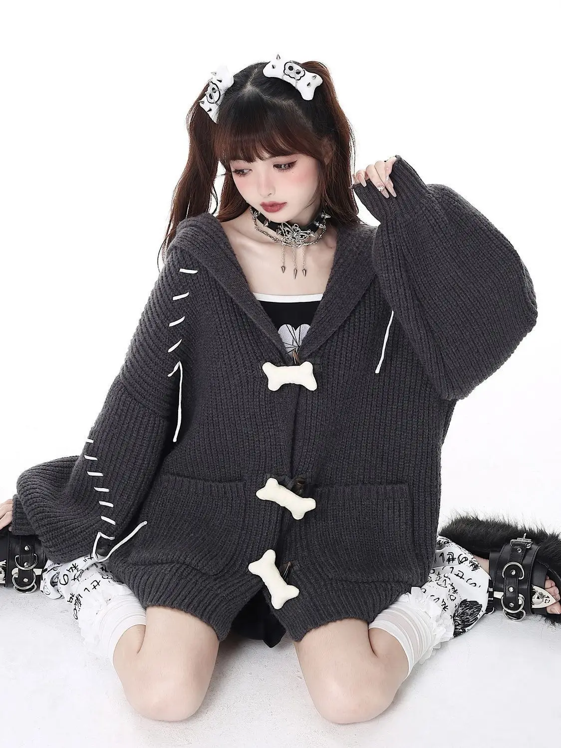 Harajuku Oversized Hooded Cardigan - 8