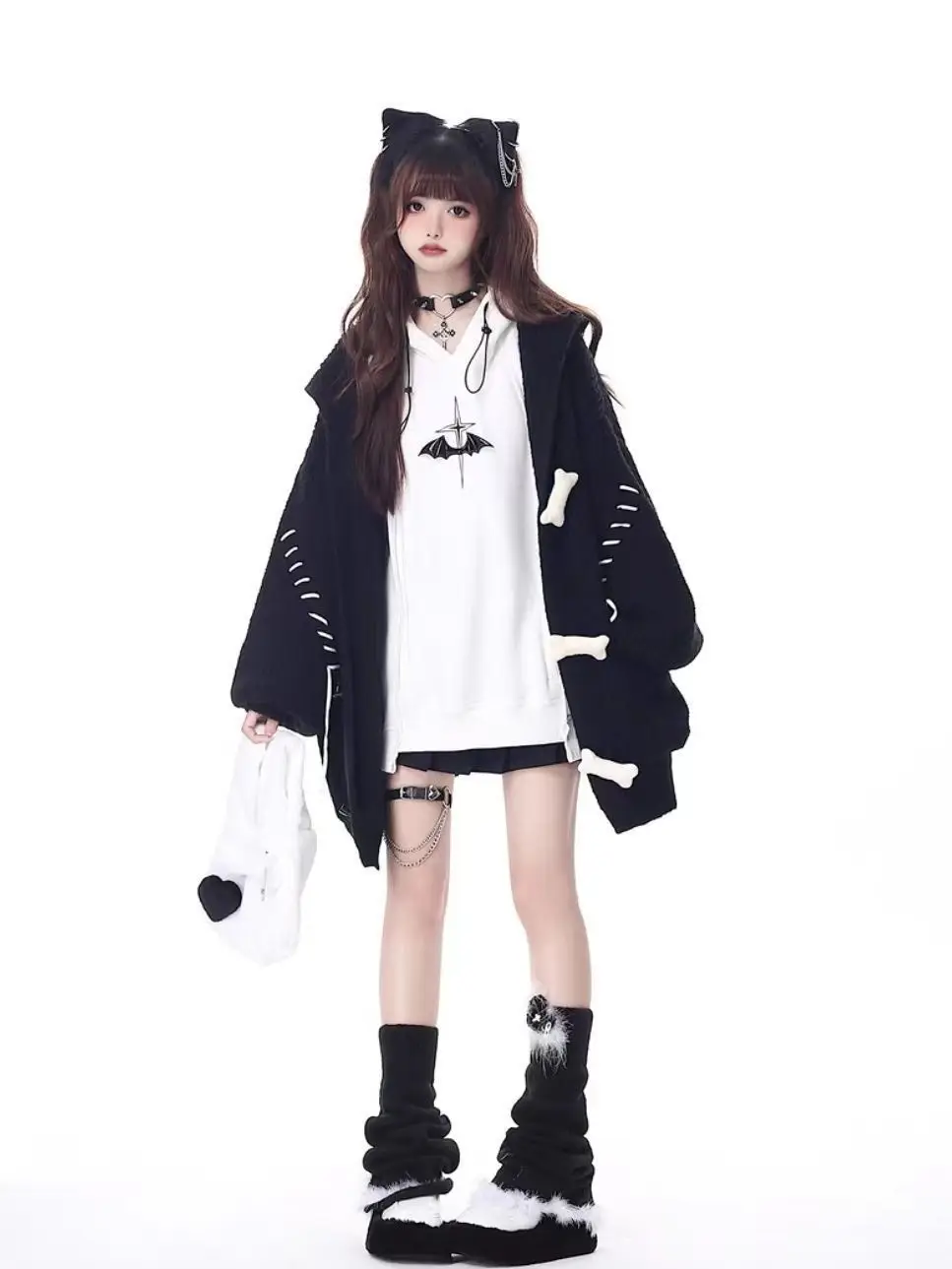 Harajuku Oversized Hooded Cardigan - 3