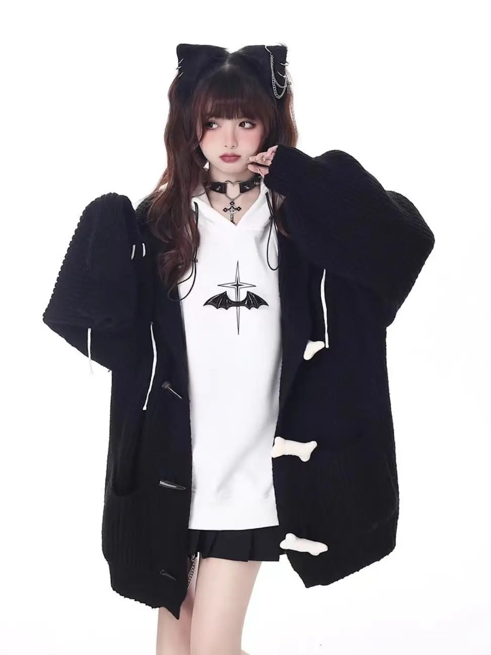 Harajuku Oversized Hooded Cardigan - 9