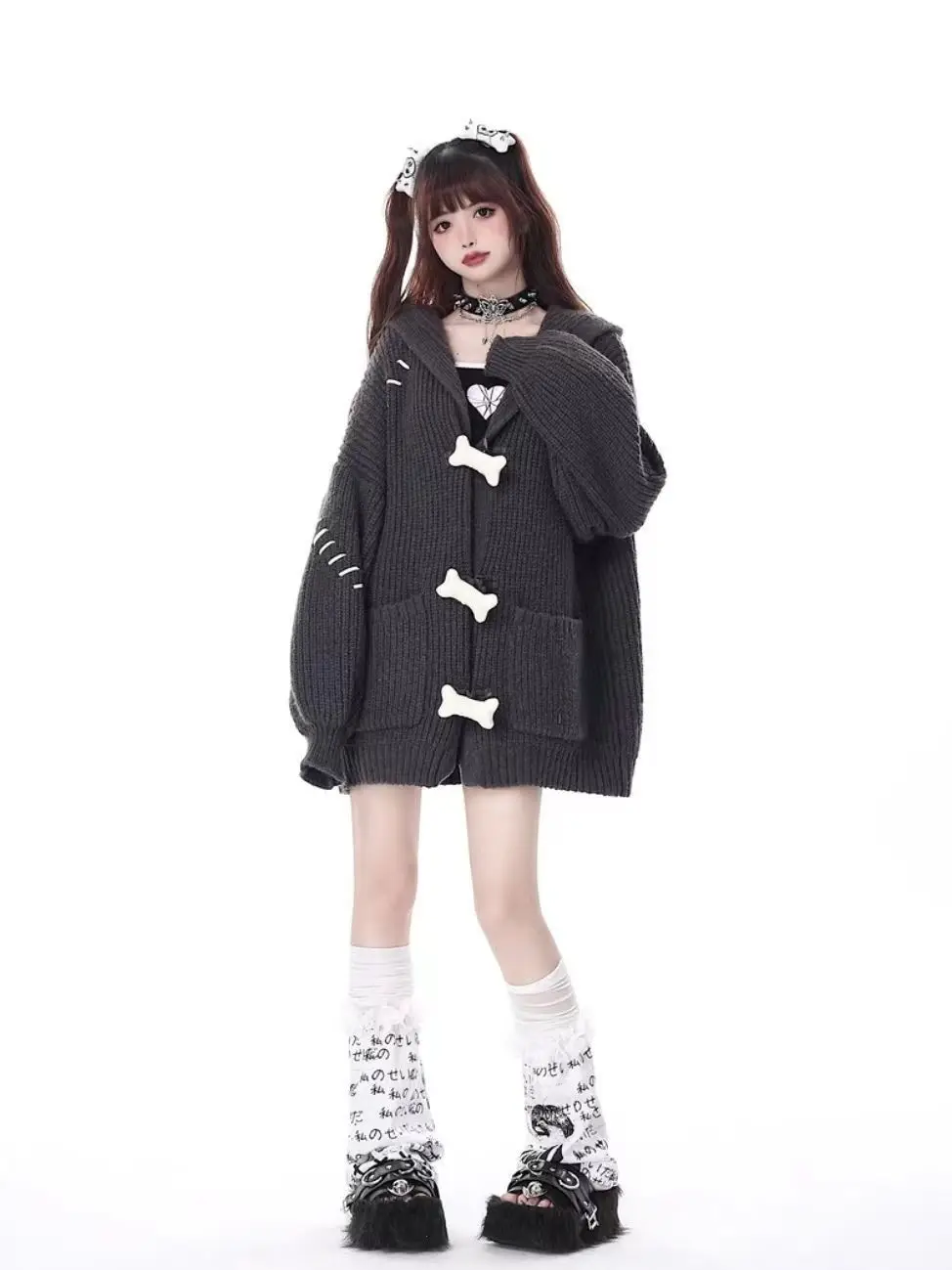 Harajuku Oversized Hooded Cardigan - 1