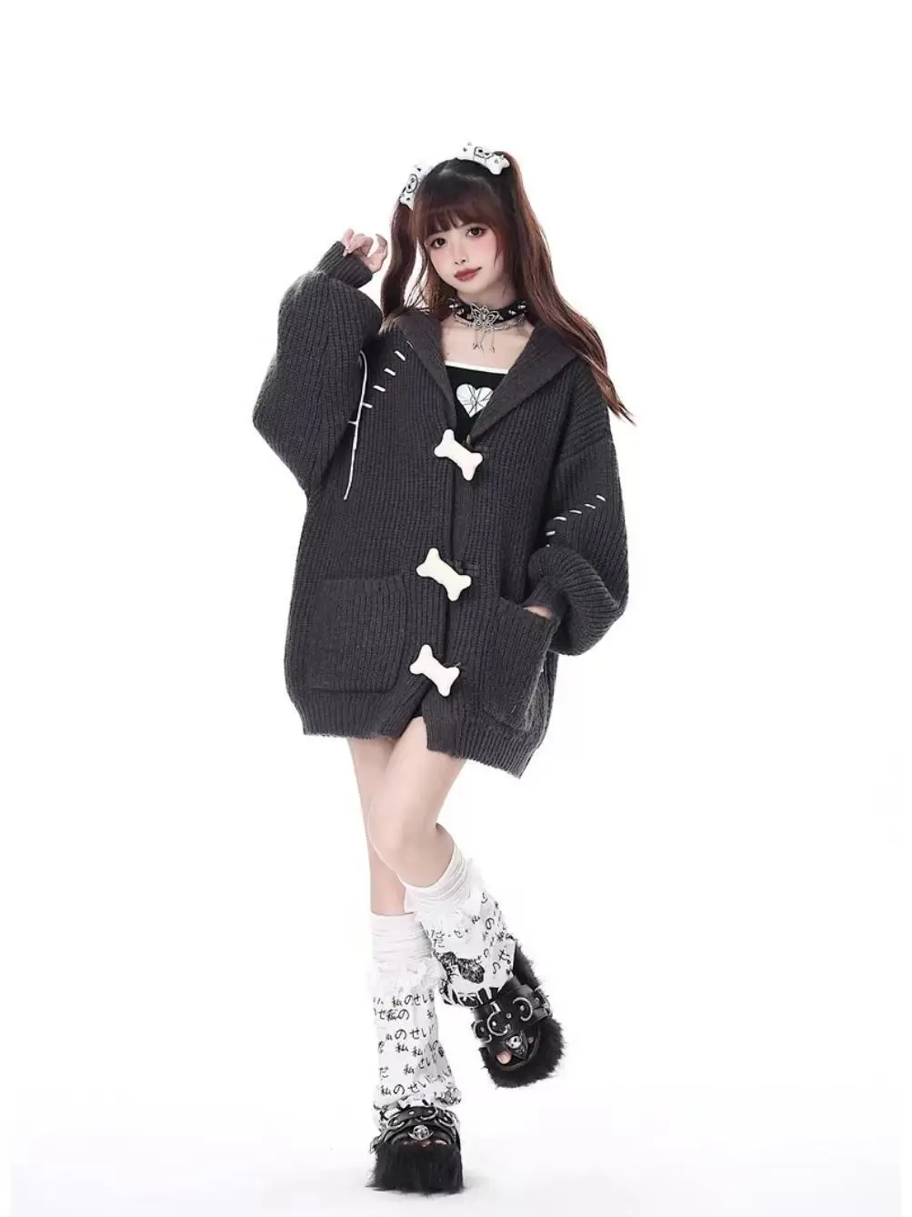 Harajuku Oversized Hooded Cardigan - 7