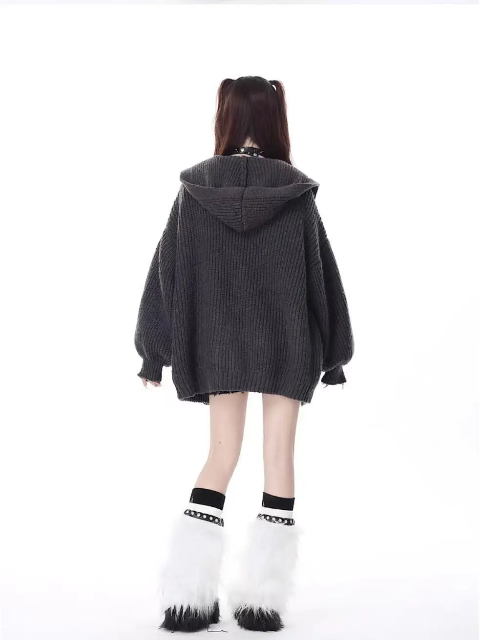 Harajuku Oversized Hooded Cardigan - 2