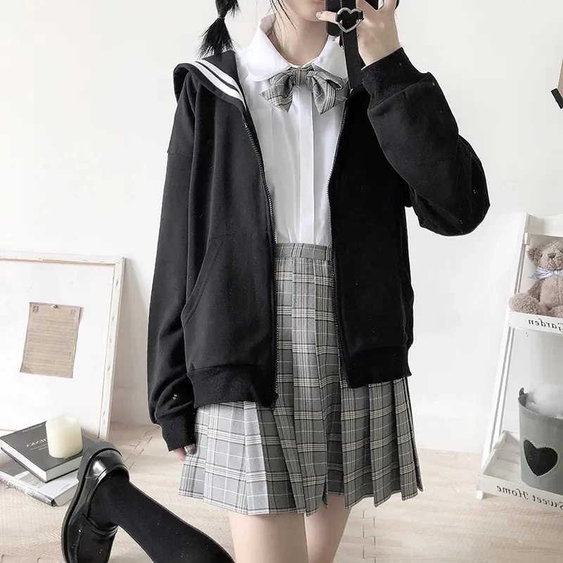 Oversized Hoodie with Sailor Collar - 2