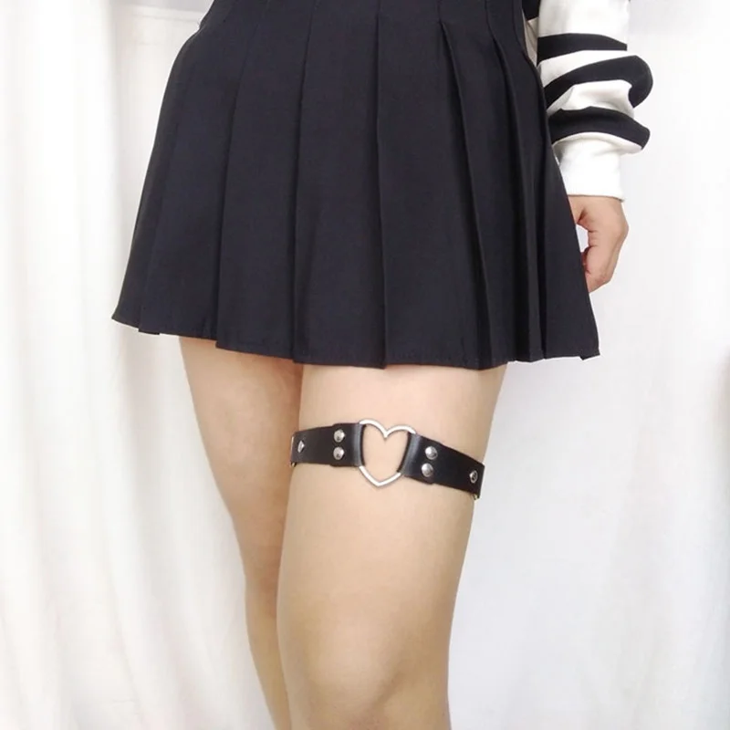 Gothic Punk Leather Garter - 5