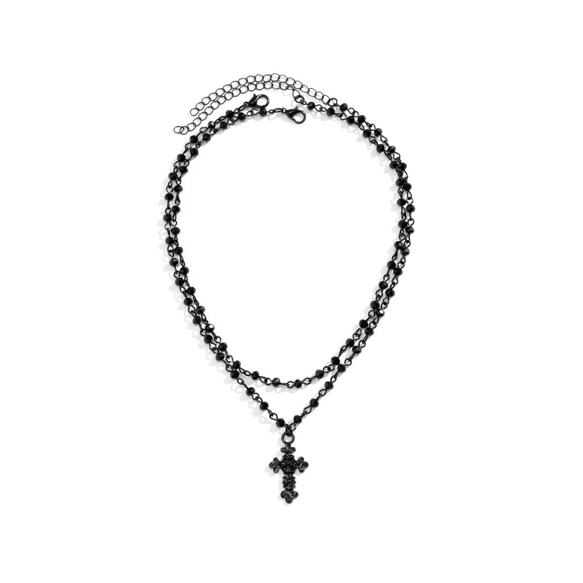 Vintage Gothic Choker Necklace with Cross - 5