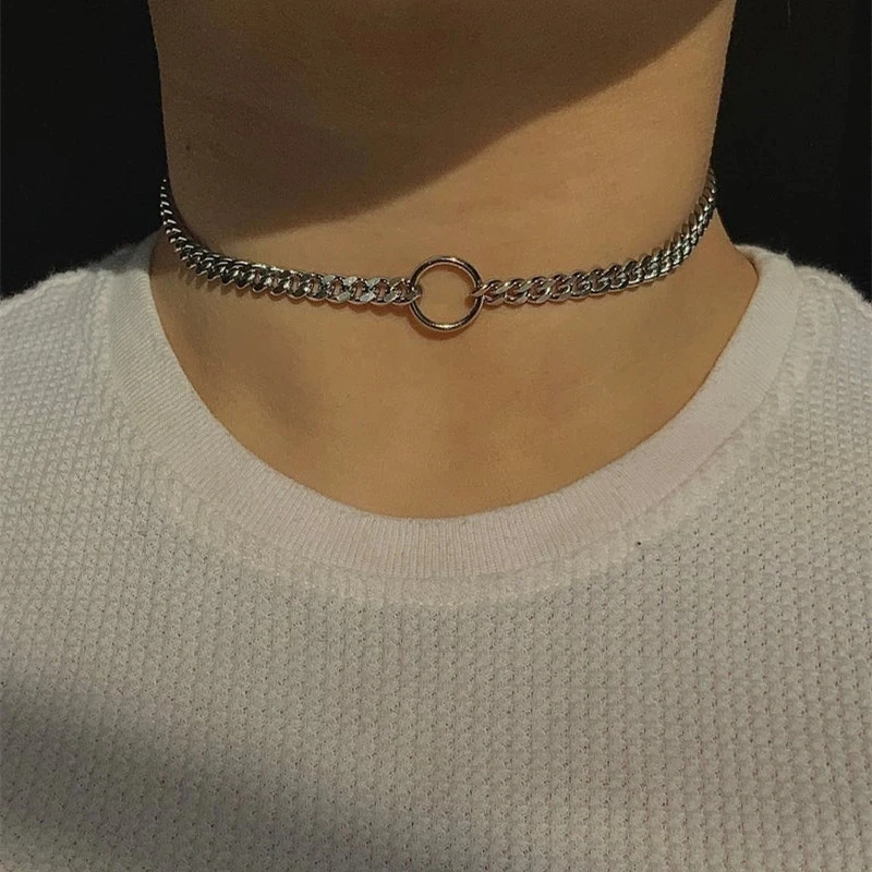 Egirl Eboy Choker with Ring Dagger and Chain - 4