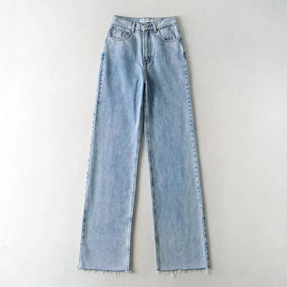 Straight Leg Denim Jeans - 3