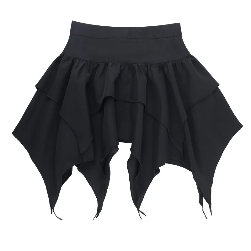 Gothic Asymmetrical Double-layered Skirt - 20