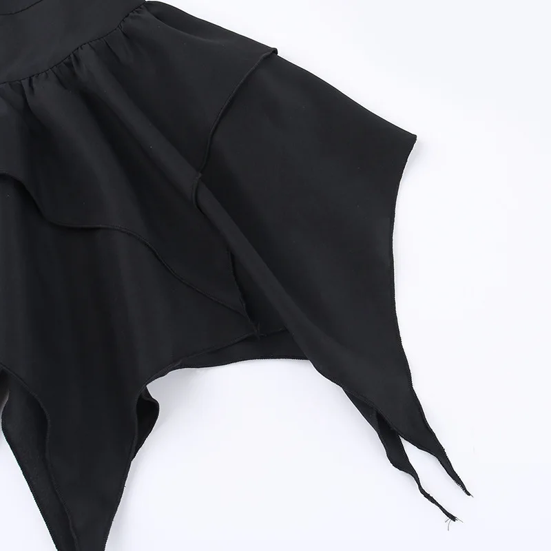 Gothic Asymmetrical Double-layered Skirt - 17