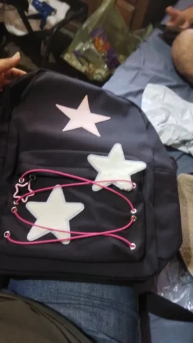 Egirl Backpacks with Stars and straps photo review