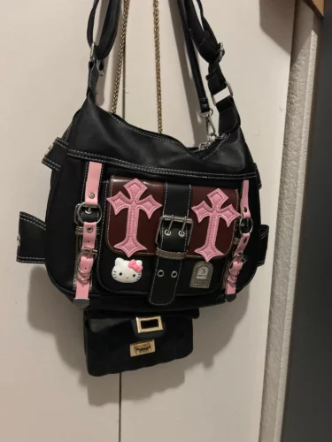 Gothic Punk Hello Kitty Crossbody Bag photo review