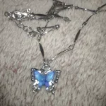 Cute Blue Crystal Butterfly Necklace photo review