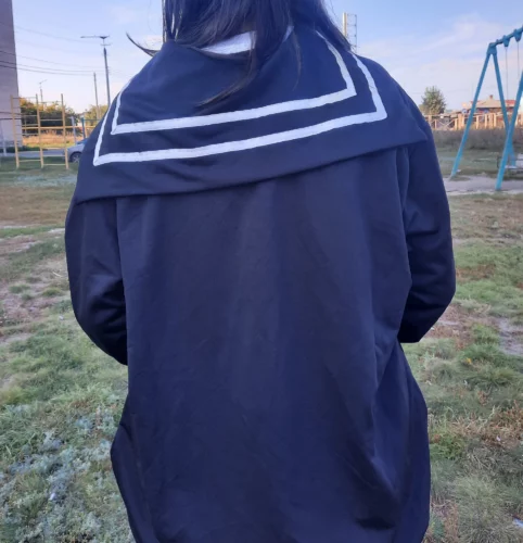 Oversized Hoodie with Sailor Collar photo review