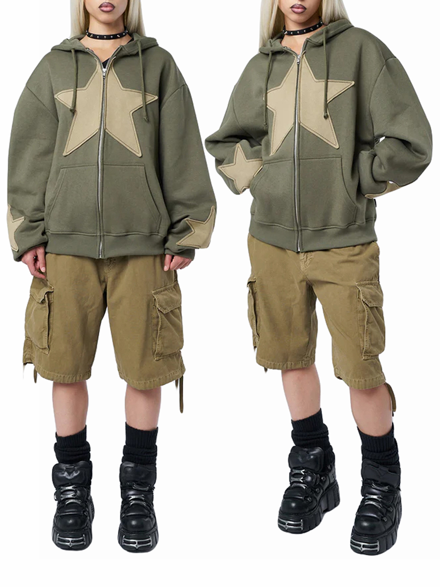 Militärischer Grunge Star Hoodie - 2
