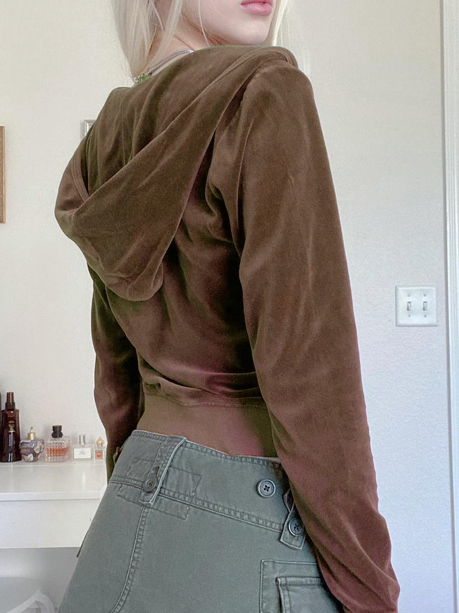 Y2K Grunge Velour Hoodie - 6