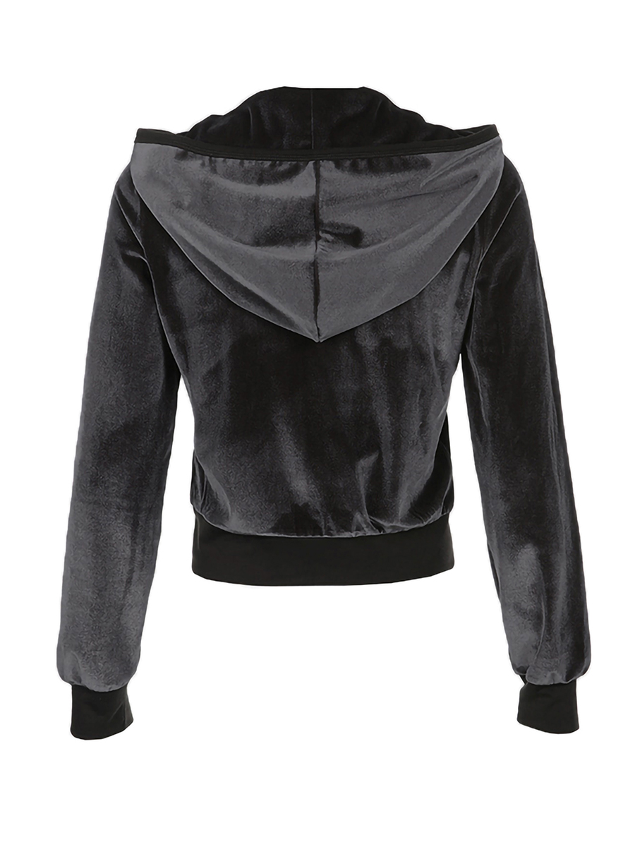 Y2K Grunge Velour Hoodie - 8