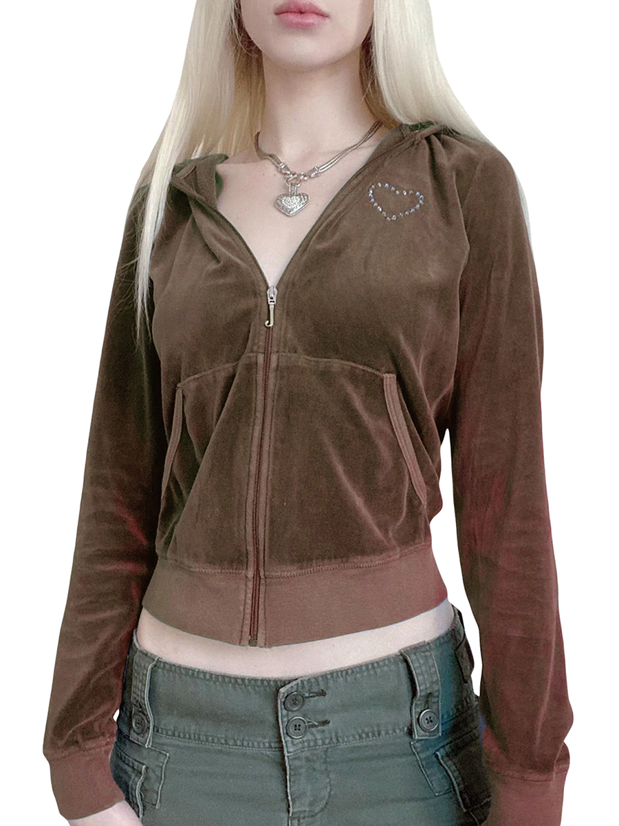 Y2K Grunge Velour Hoodie - 5