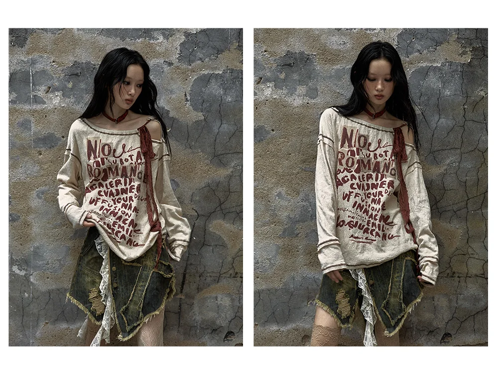 Grunge Streetwear Distressed Graphic T-Shirt - 17