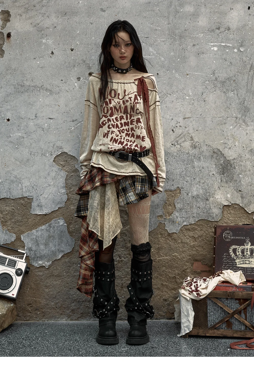 Grunge Streetwear Distressed Graphic T-Shirt - 1