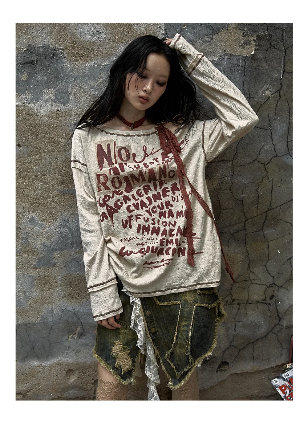 Grunge Streetwear Distressed Graphic T-Shirt - 19