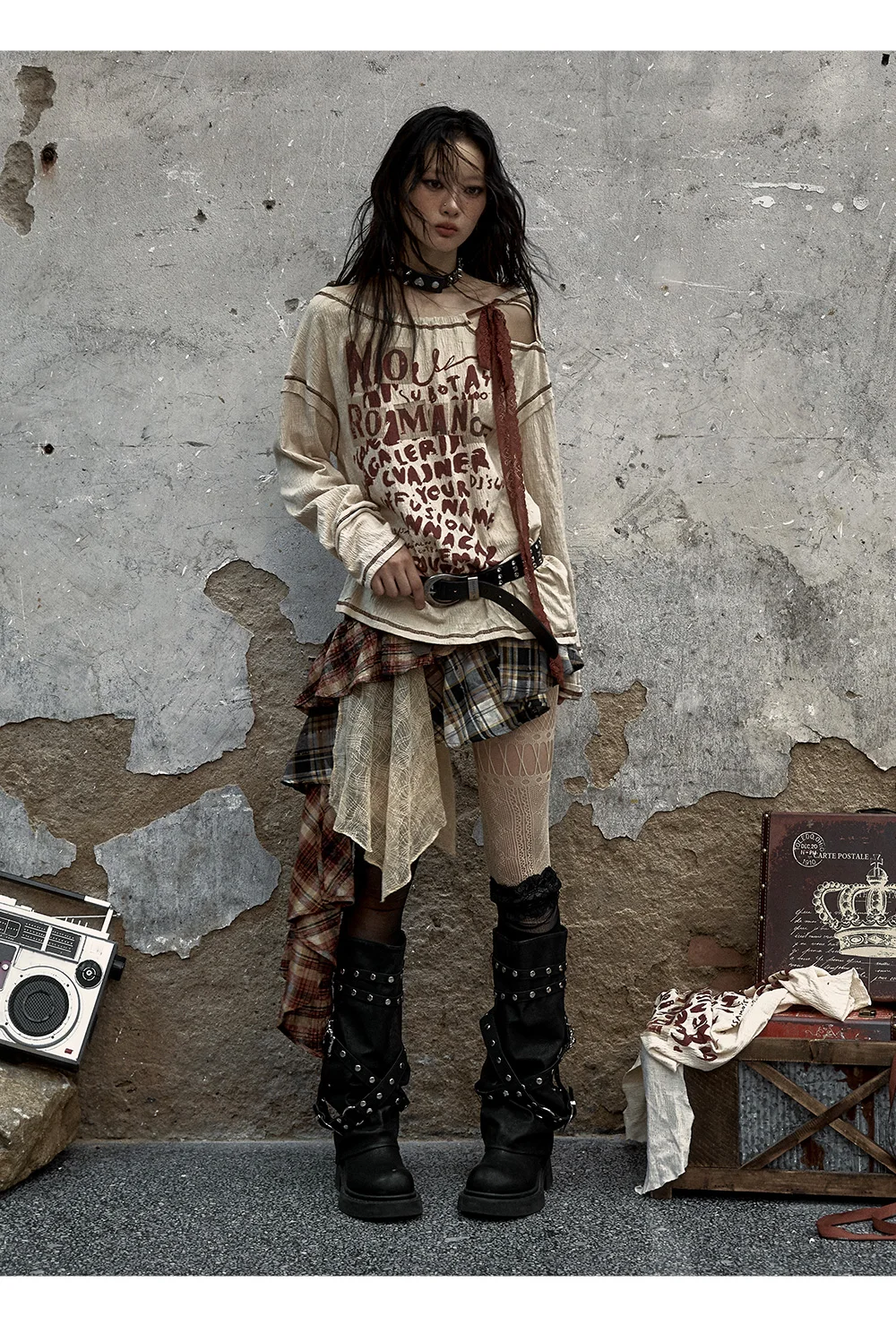 Grunge Streetwear Distressed Graphic T-Shirt - 5