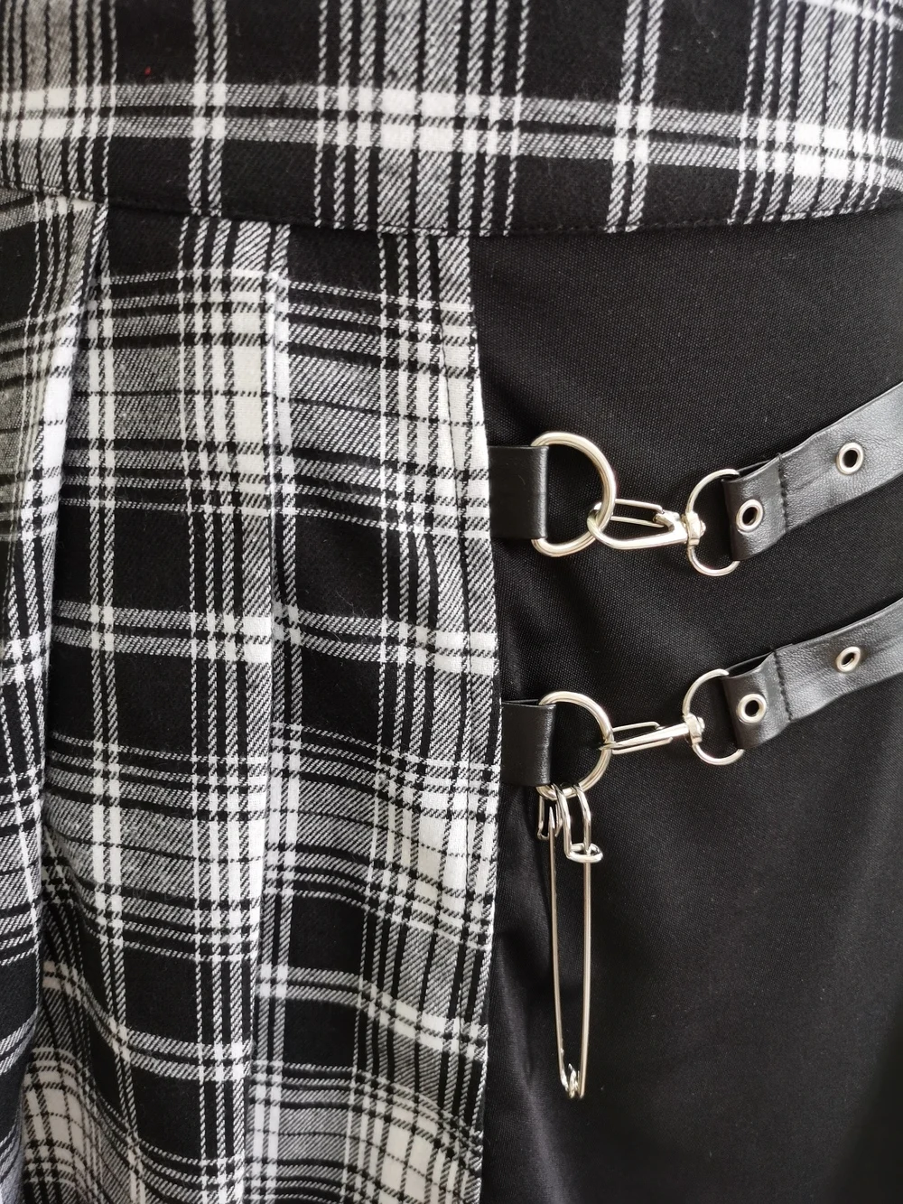 Punk Rock Plaid Mini Skirt - 8