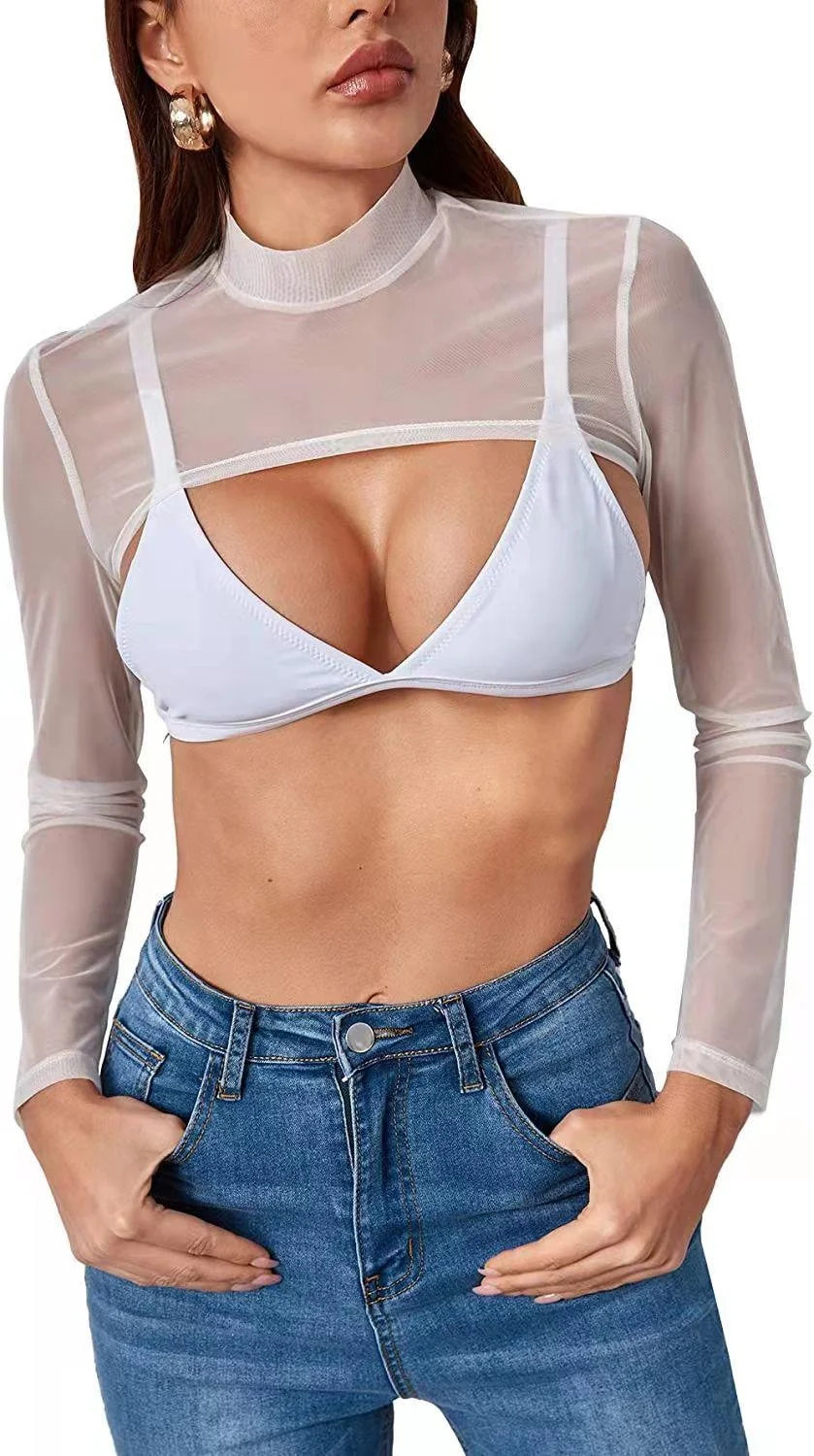 Y2K Streetwear Sheer Cut-Out Crop Top - 7