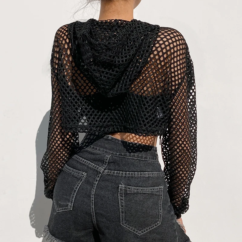 Gothic Punk Fishnet Crop Top - 26