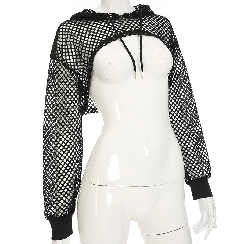 Gothic Punk Fishnet Crop Top - 3