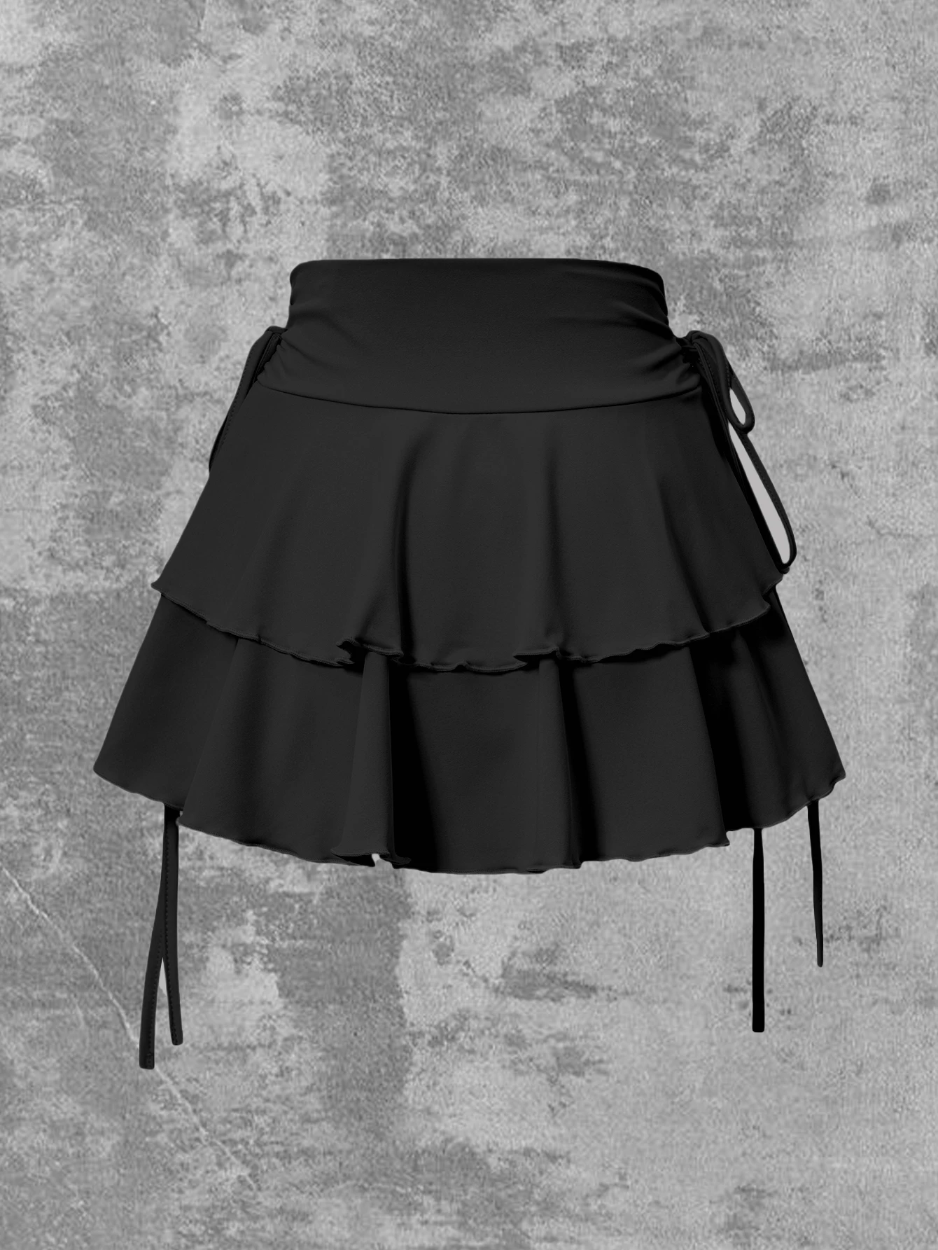 Gothic Punk Tiered Ruffled Skirt - 2