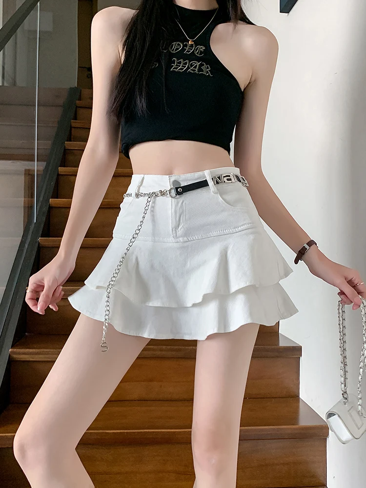 Soft Girl Tiered Denim Skirt - 3