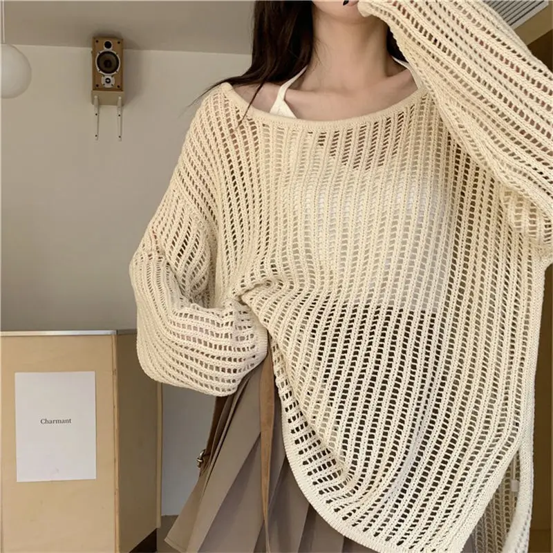 Cottagecore - Pull oversize en maille ouverte - 2