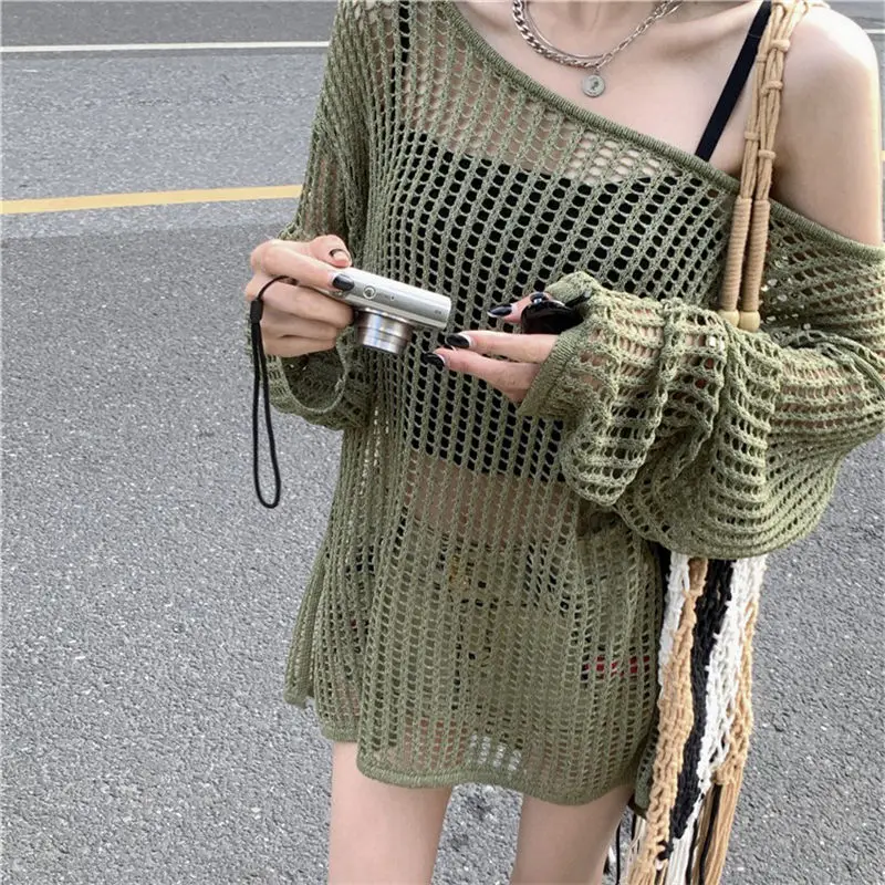 Cottagecore - Pull oversize en maille ouverte - 20