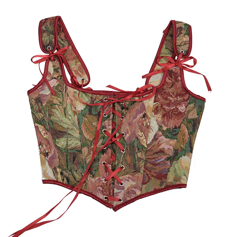 Coquette Floral Lace-Up Corset - 13