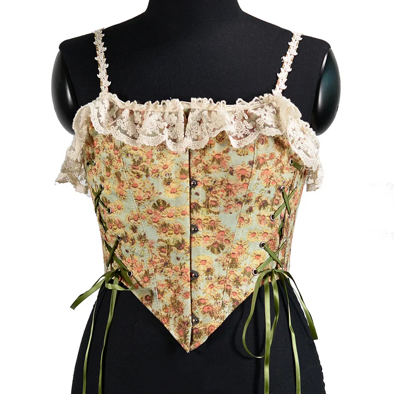 Coquette Floral Lace-Up Corset - 8