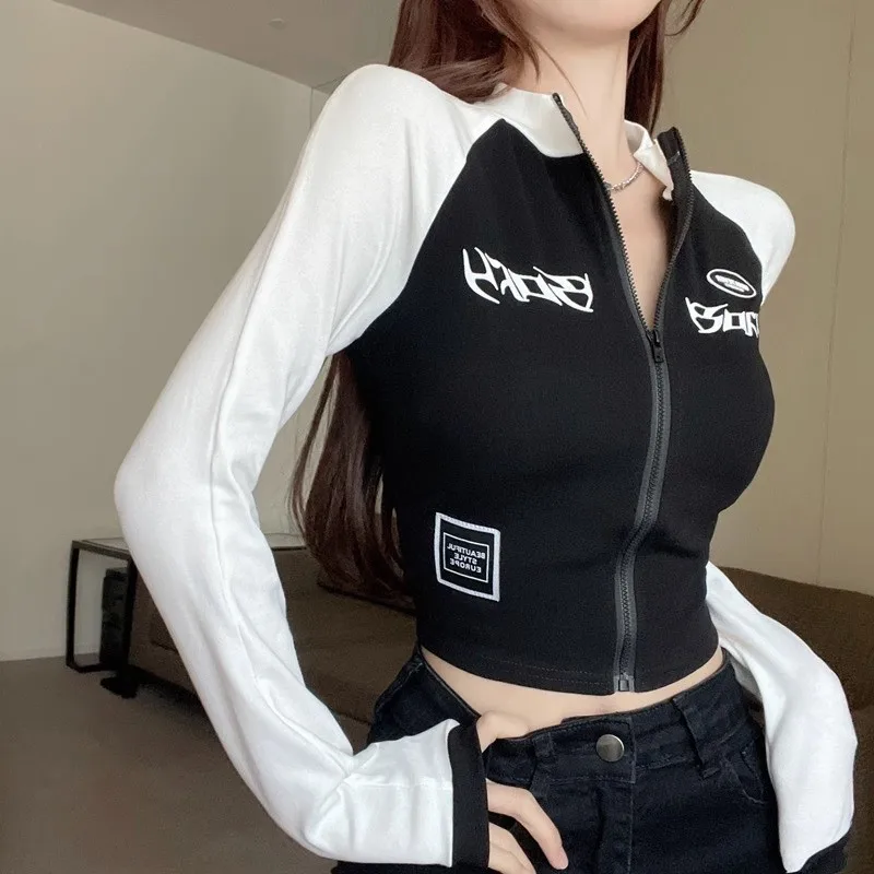 Cyberpunk Streetwear Cropped Graphic Jacket - 1 Cyberpunk Streetwear Cropped Graphic Jacket - 1