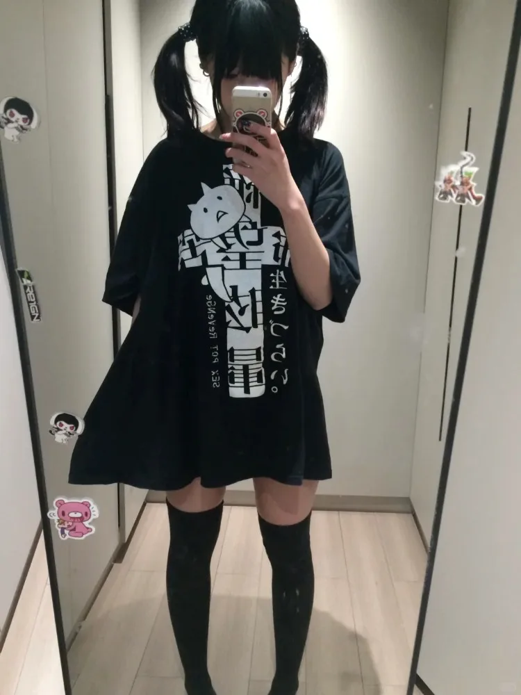 Harajuku Kawaii Oversized Graphic Tee - 2 Harajuku Kawaii Oversized Graphic Tee - 2