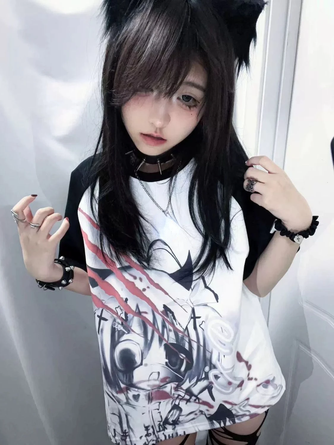 Gothic Anime Streetwear Oversized Graphic Tee - 4 Gothic Anime Streetwear Oversized Graphic Tee - 4