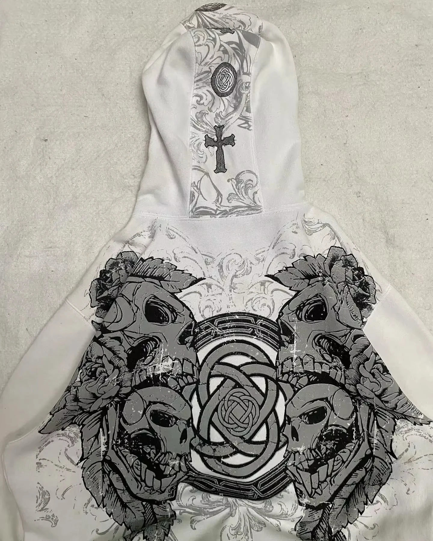 Gothic Streetwear Embellished Graphic Hoodie - 3 Gothic Streetwear Embellished Graphic Hoodie - 3