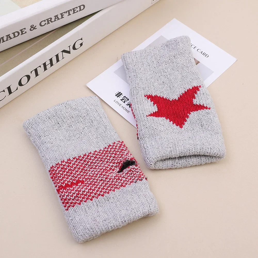 Gothic E-Girl Fingerless Star-Knit Mittens Gothic E-Girl Fingerless Star-Knit Mittens