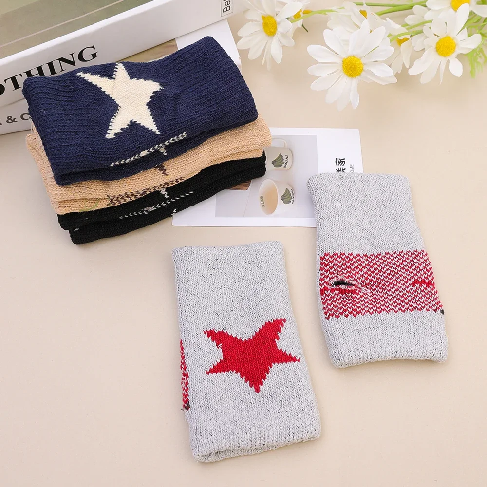 Gothic E-Girl Fingerless Star-Knit Mittens Gothic E-Girl Fingerless Star-Knit Mittens