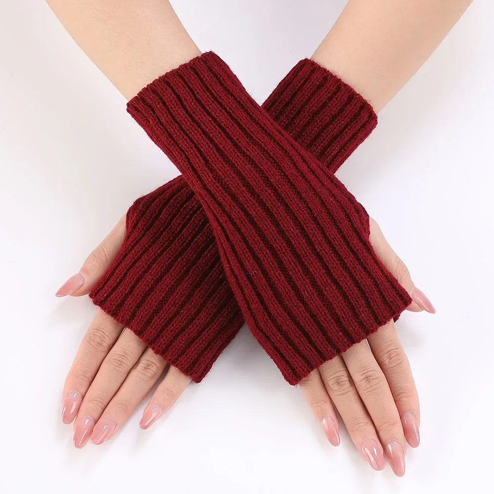 Gothic E-Girl Fingerless Star-Knit Mittens Gothic E-Girl Fingerless Star-Knit Mittens