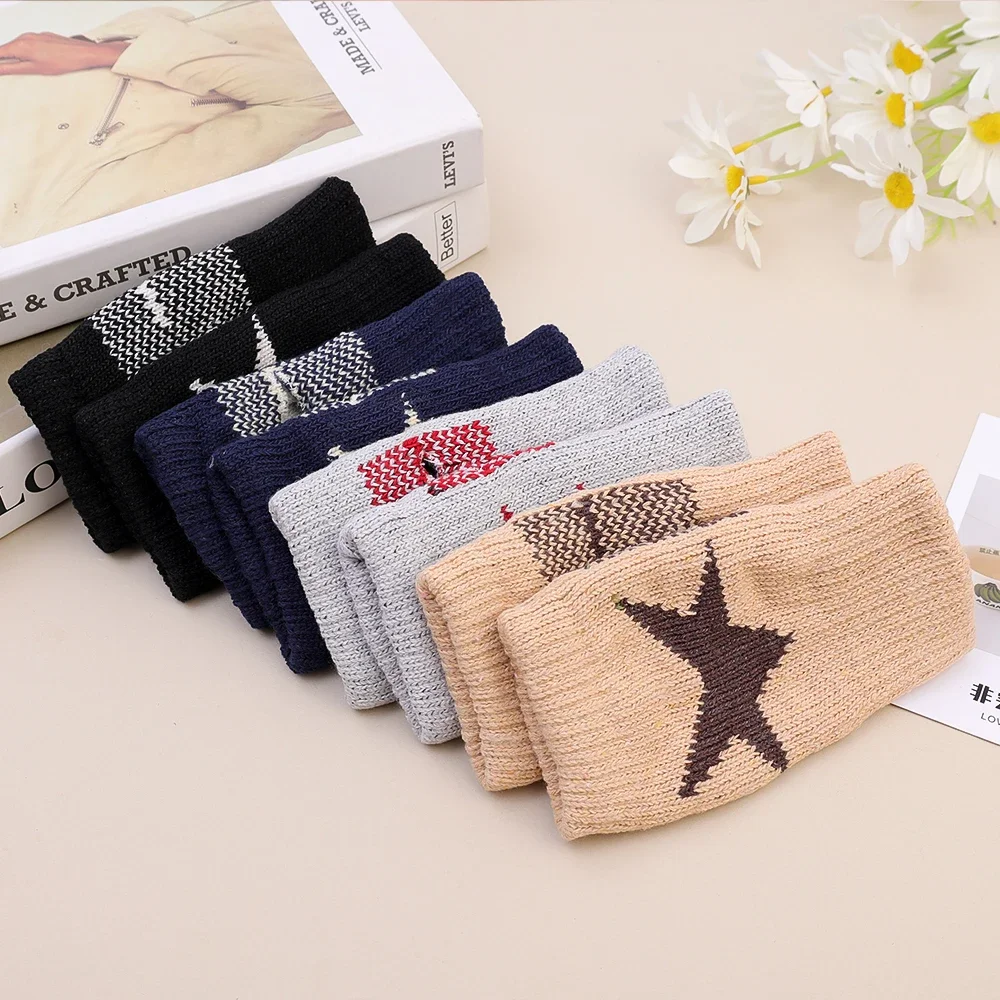Gothic E-Girl Fingerless Star-Knit Mittens Gothic E-Girl Fingerless Star-Knit Mittens