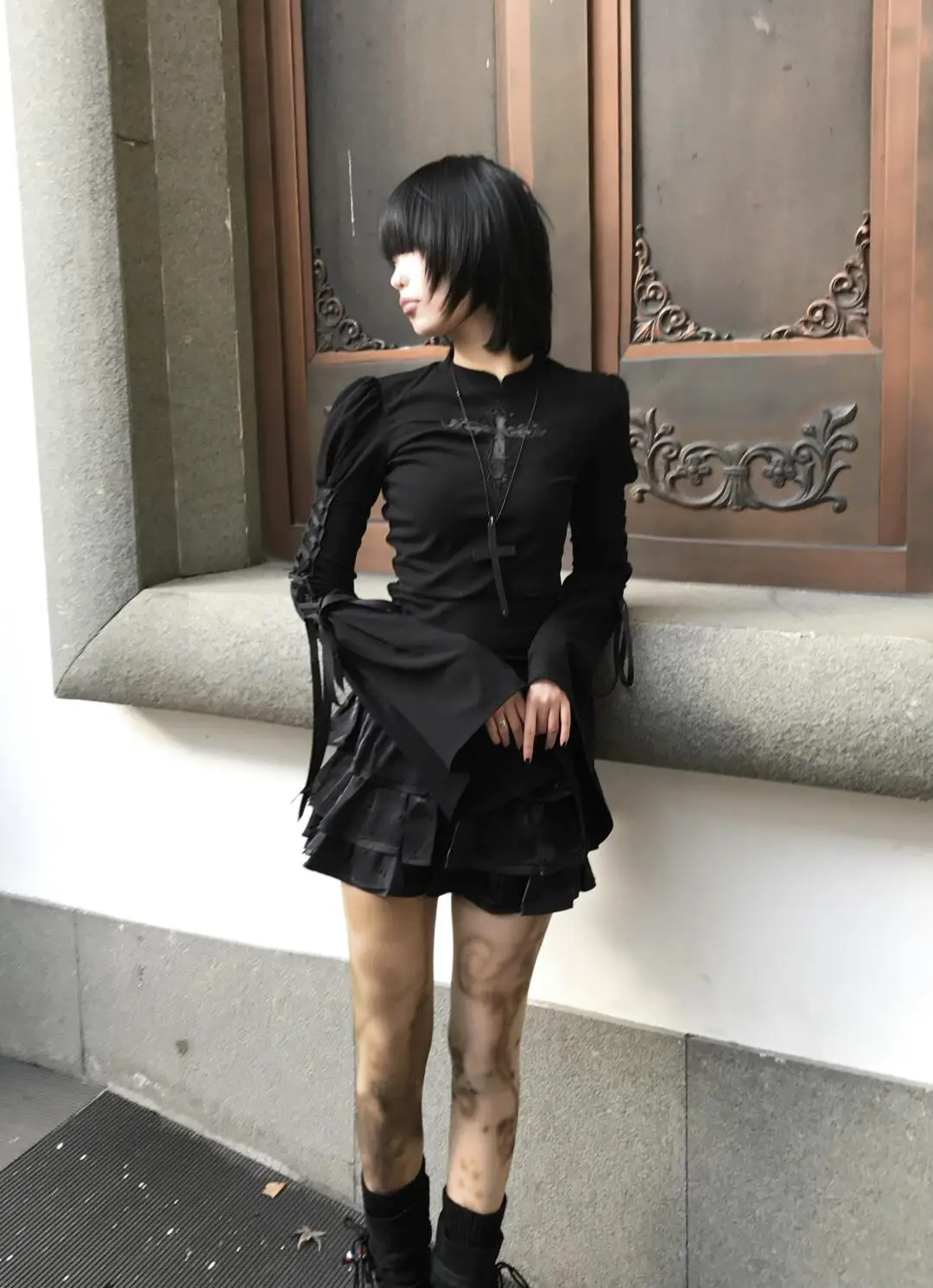 Gothic Lolita Long-Sleeve Cross Detail Blouse - 5 Gothic Lolita Long-Sleeve Cross Detail Blouse - 5