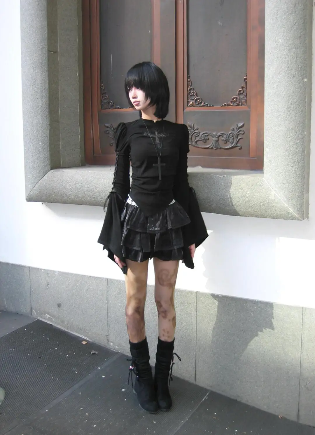 Gothic Lolita Long-Sleeve Cross Detail Blouse - 1 Gothic Lolita Long-Sleeve Cross Detail Blouse - 1