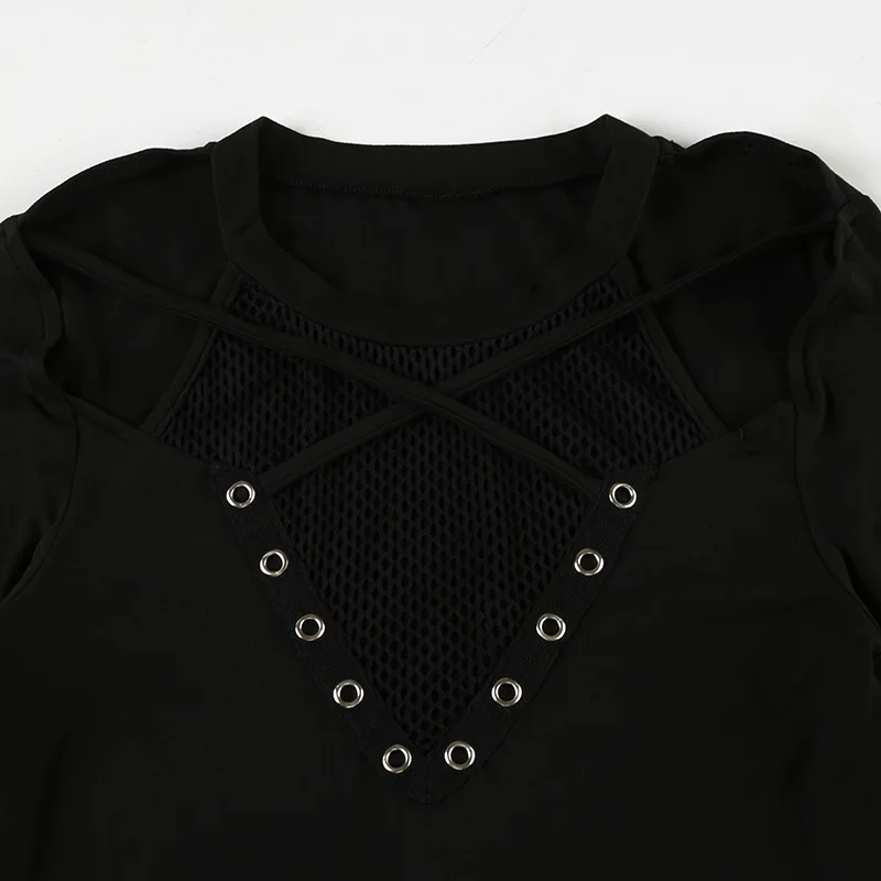 Cyberpunk Alt Mesh Cut-Out Long-Sleeve Top - 5 Cyberpunk Alt Mesh Cut-Out Long-Sleeve Top - 5