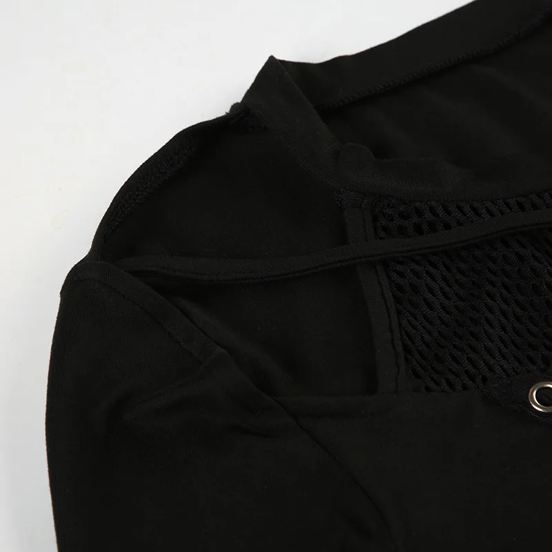 Cyberpunk Alt Mesh Cut-Out Long-Sleeve Top - 7 Cyberpunk Alt Mesh Cut-Out Long-Sleeve Top - 7